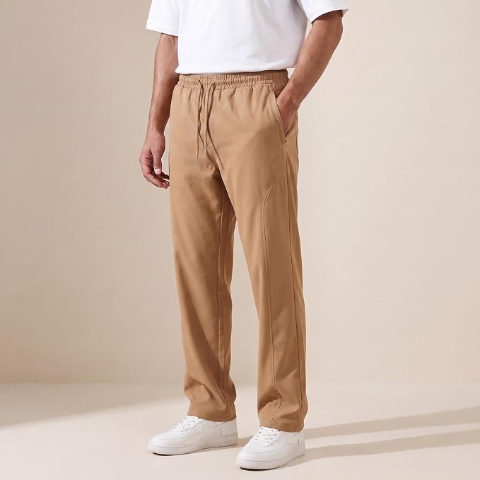 Men's Track Pants | Korean Style Loose Fit Baggy Trousers | Relaxed Fit Joggers Casual Streetwear Bootcut Loungewear