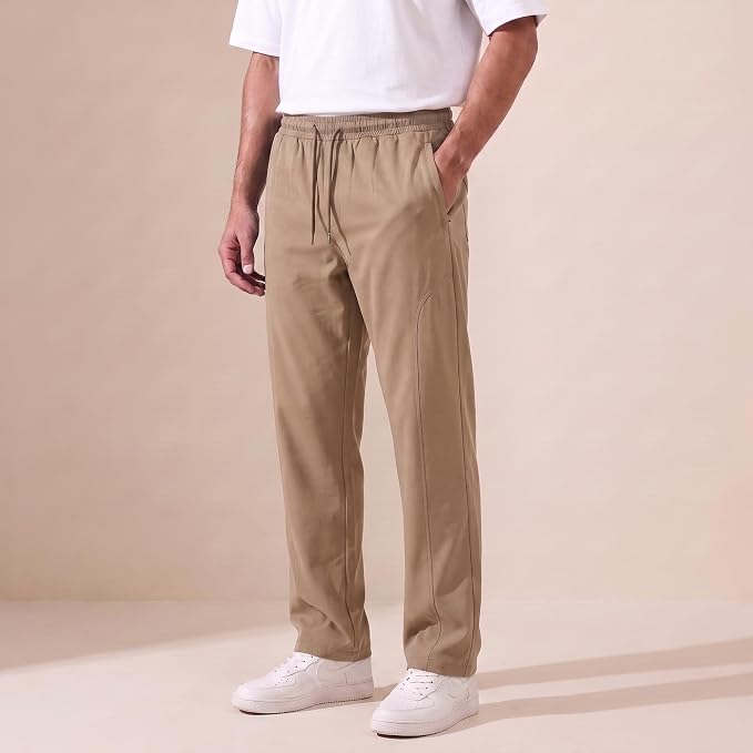Men's Track Pants | Korean Style Loose Fit Baggy Trousers | Relaxed Fit Joggers Casual Streetwear Bootcut Loungewear