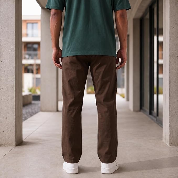 Men's Korean Style Loose Fit Track Pants with Pockets | Lycra Cargo Joggers for Men | Relaxed Fit Baggy Trousers for Travel, Lounge, Home Wear, Casual Streetwear