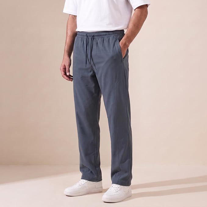 Men's Track Pants | Korean Style Loose Fit Baggy Trousers | Relaxed Fit Joggers Casual Streetwear Bootcut Loungewear