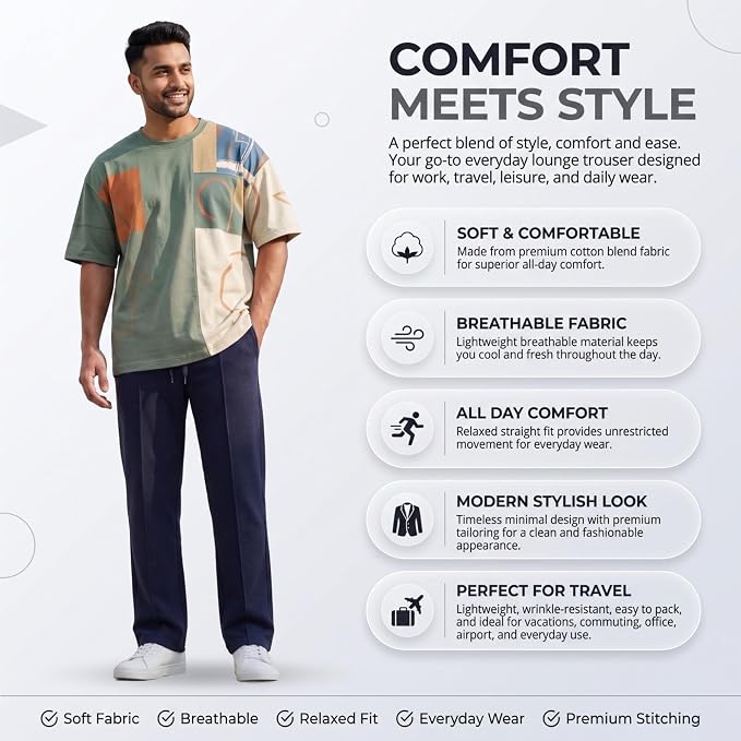 Men's Lycra Cargo Track Pants - Loose Fit Joggers for Men | Korean Style Travel & Lounge Wear with Pockets