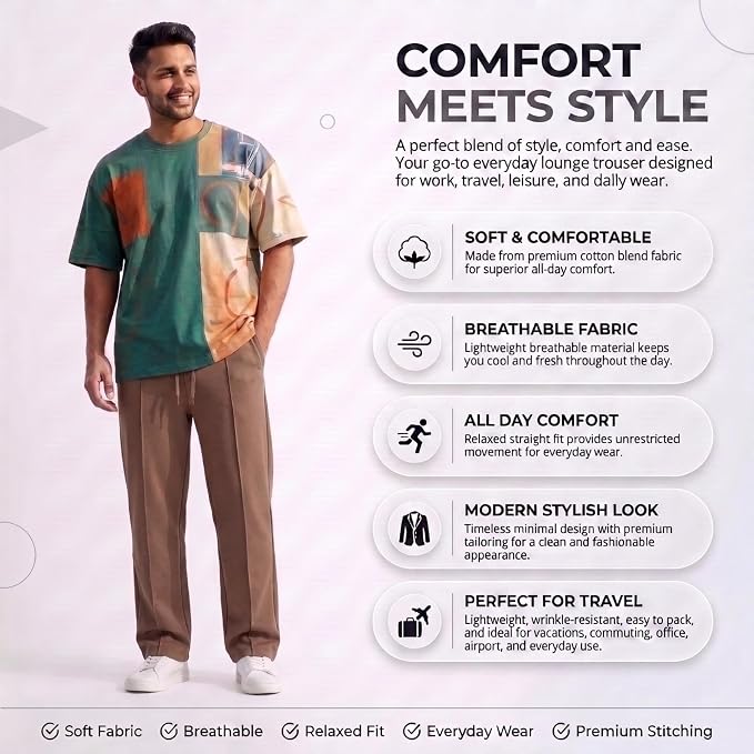 Men's Lycra Cargo Track Pants - Loose Fit Joggers for Men | Korean Style Travel & Lounge Wear with Pockets