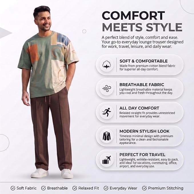 Men's Lycra Cargo Track Pants - Loose Fit Joggers for Men | Korean Style Travel & Lounge Wear with Pockets