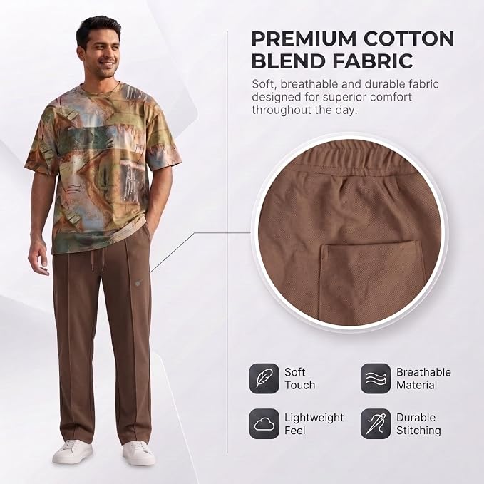 Men's Lycra Cargo Track Pants - Loose Fit Joggers for Men | Korean Style Travel & Lounge Wear with Pockets