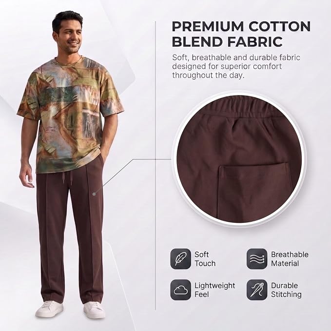 Men's Lycra Cargo Track Pants - Loose Fit Joggers for Men | Korean Style Travel & Lounge Wear with Pockets