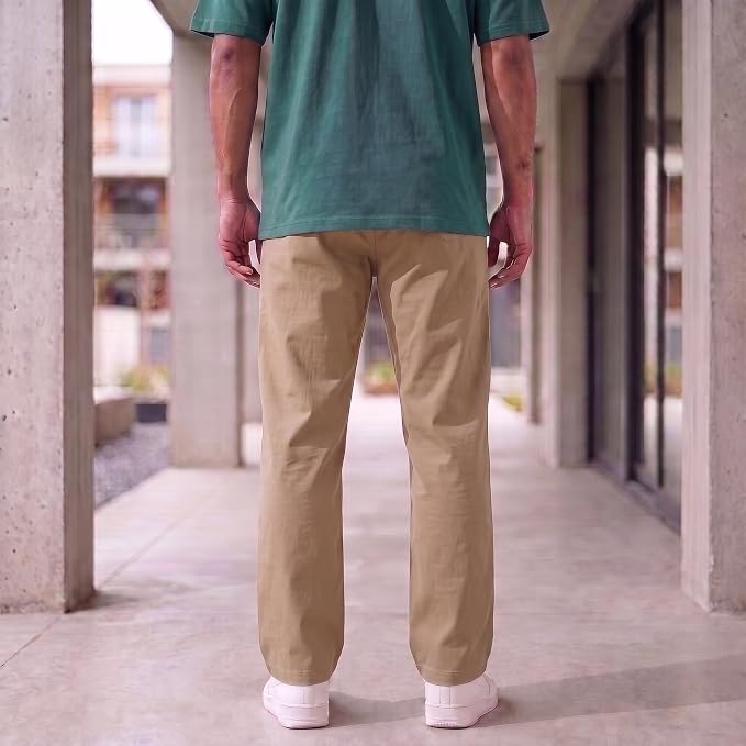 Men's Korean Style Loose Fit Track Pants with Pockets | Lycra Cargo Joggers for Men | Relaxed Fit Baggy Trousers for Travel, Lounge, Home Wear, Casual Streetwear