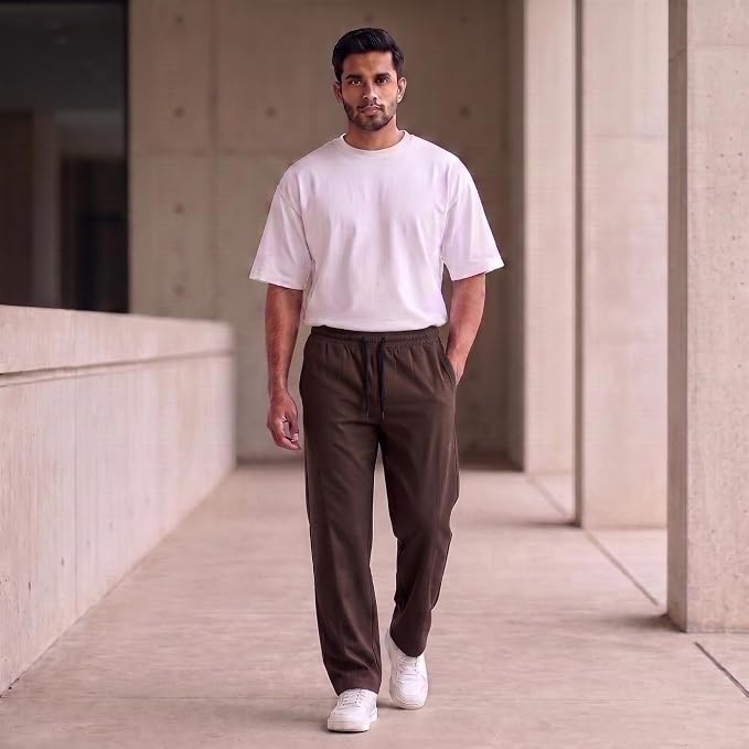 Men's Track Pants | Korean Style Loose Fit Baggy Trousers | Relaxed Fit Joggers Casual Streetwear Bootcut Loungewear