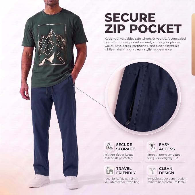 Men's Korean Style Loose Fit Track Pants with Pockets | Lycra Cargo Joggers for Men | Relaxed Fit Baggy Trousers for Travel, Lounge, Home Wear, Casual Streetwear