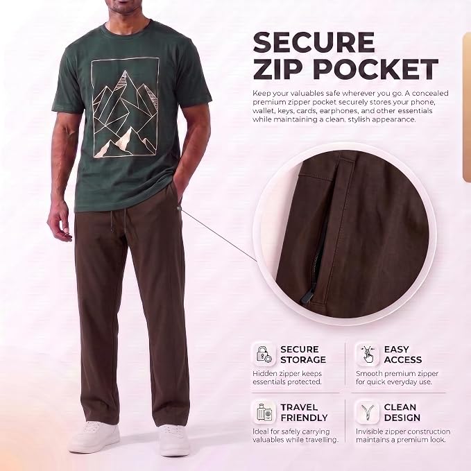 Men's Korean Style Loose Fit Track Pants with Pockets | Lycra Cargo Joggers for Men | Relaxed Fit Baggy Trousers for Travel, Lounge, Home Wear, Casual Streetwear