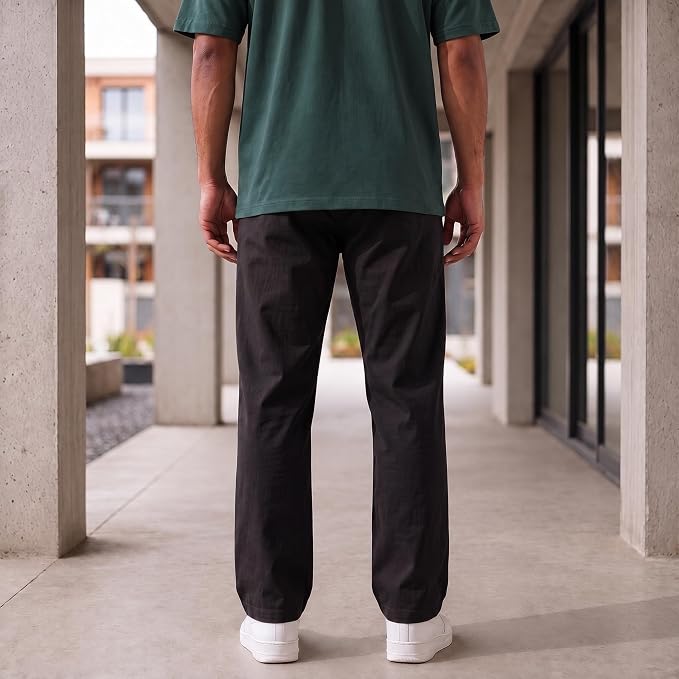 Men's Korean Style Loose Fit Track Pants with Pockets | Lycra Cargo Joggers for Men | Relaxed Fit Baggy Trousers for Travel, Lounge, Home Wear, Casual Streetwear
