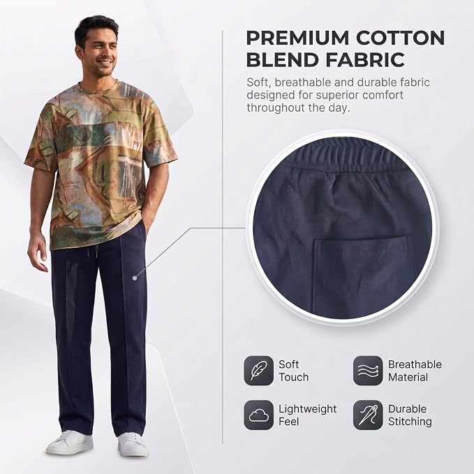 Men's Lycra Cargo Track Pants - Loose Fit Joggers for Men | Korean Style Travel & Lounge Wear with Pockets