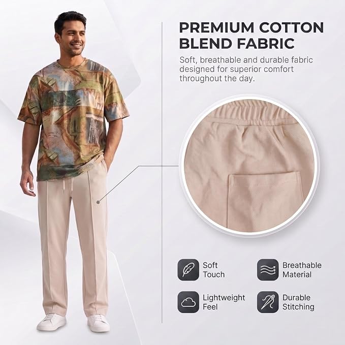 Men's Lycra Cargo Track Pants - Loose Fit Joggers for Men | Korean Style Travel & Lounge Wear with Pockets