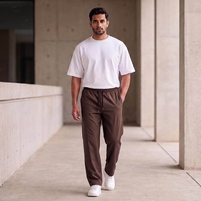 Men's Track Pants | Korean Style Loose Fit Baggy Trousers | Relaxed Fit Joggers Casual Streetwear Bootcut Loungewear