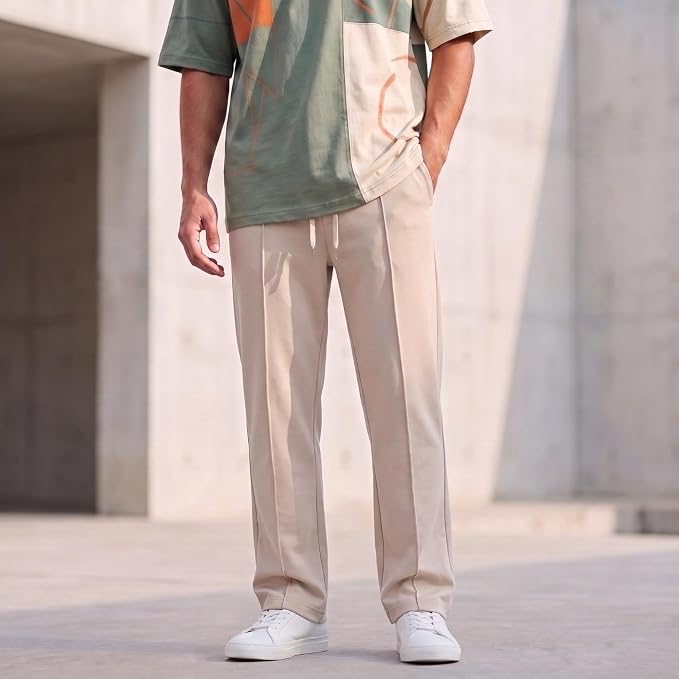 Men's Lycra Cargo Track Pants - Loose Fit Joggers for Men | Korean Style Travel & Lounge Wear with Pockets