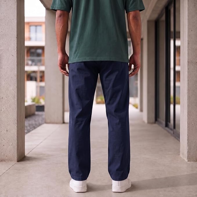 Men's Korean Style Loose Fit Track Pants with Pockets | Lycra Cargo Joggers for Men | Relaxed Fit Baggy Trousers for Travel, Lounge, Home Wear, Casual Streetwear