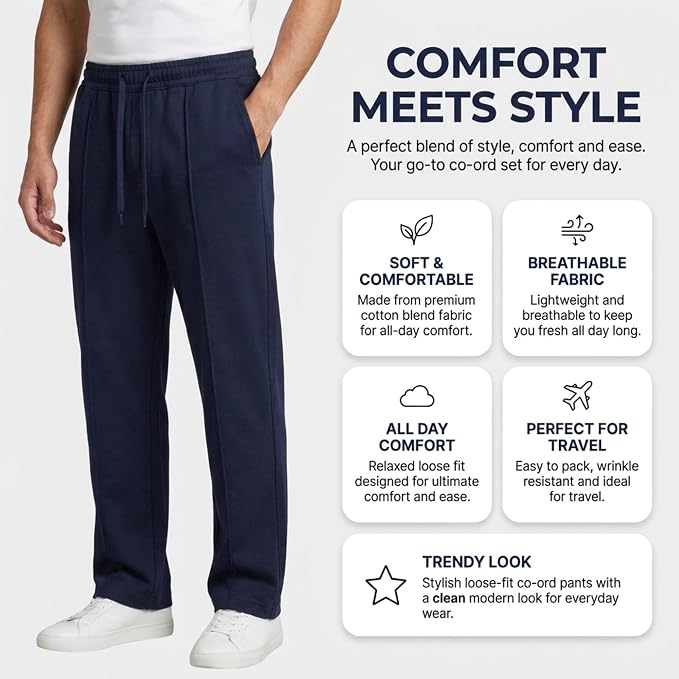 Men's Track Pants - Loose Fit Joggers for Men | Korean Style Travel & Home Wear with Pockets